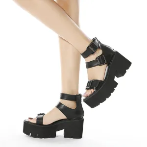2021 Brand Cool Leisure Platform Chunky Heels Gladiator Gothic Girls Women