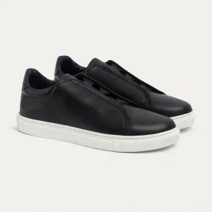 Achilles Theo - Men's Slip-On Leather Sneakers - Black