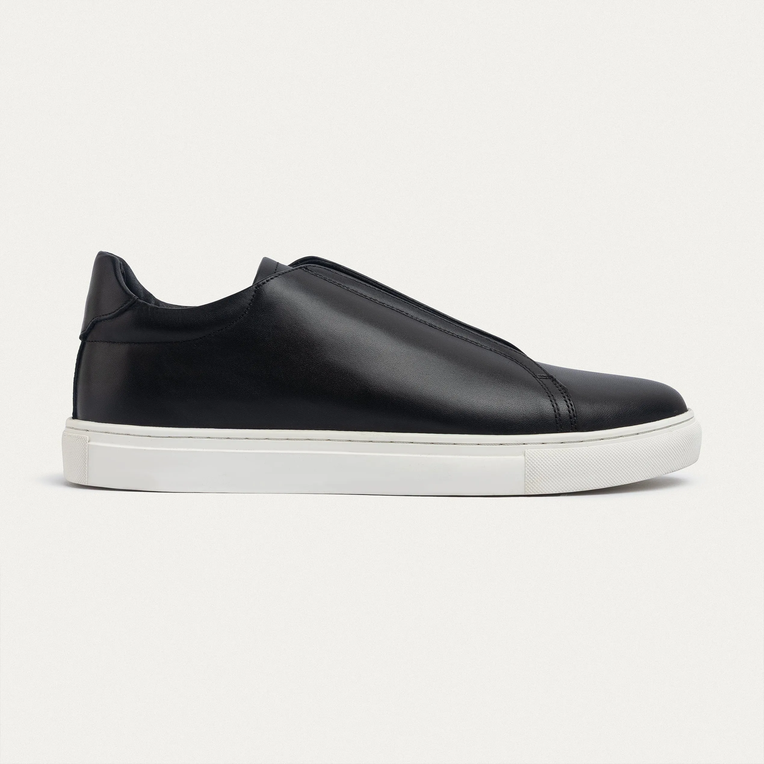 Achilles Theo - Men's Slip-On Leather Sneakers - Black