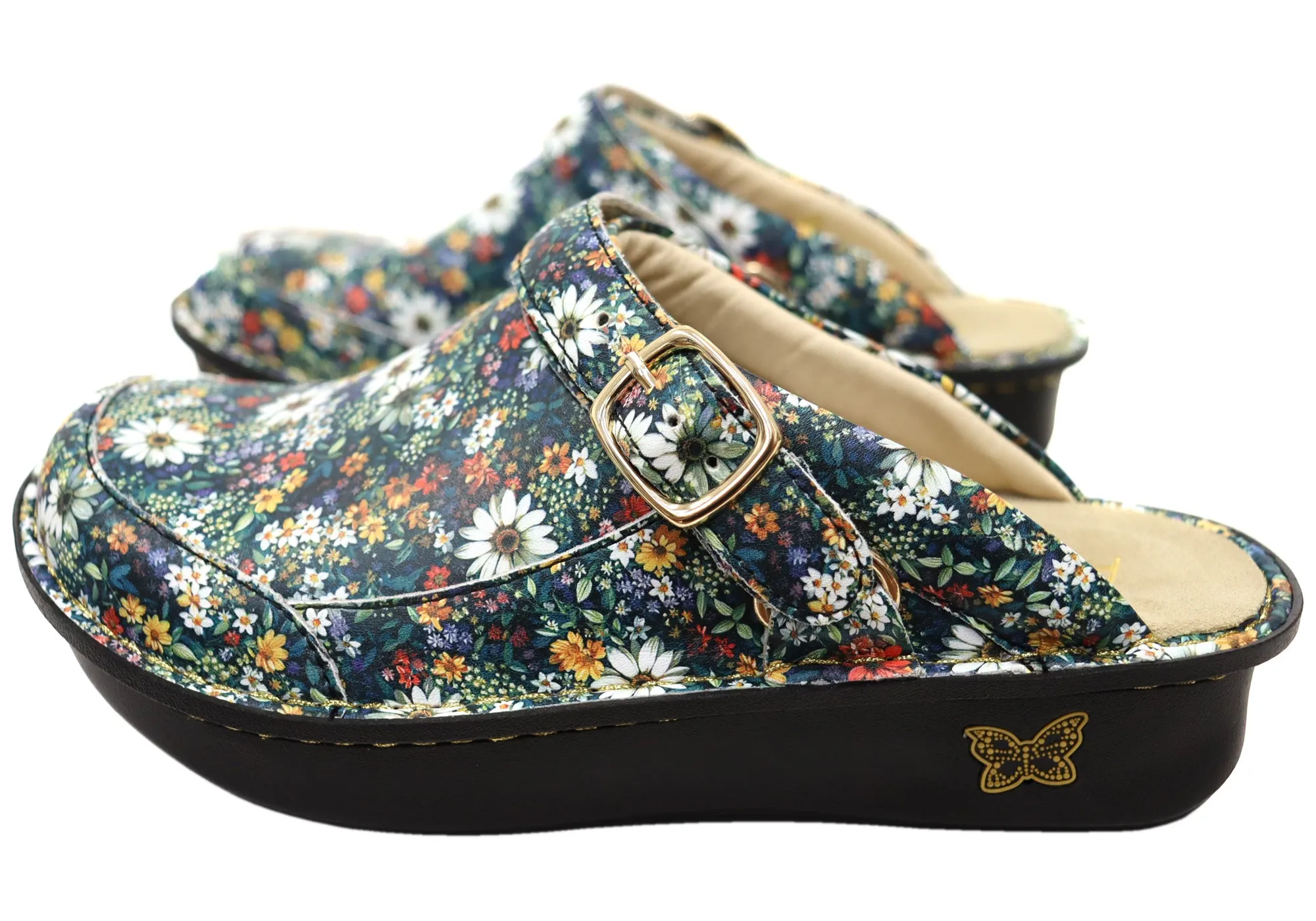 Alegria Seville Womens Leather Open Back Shoes Sugar N Spice