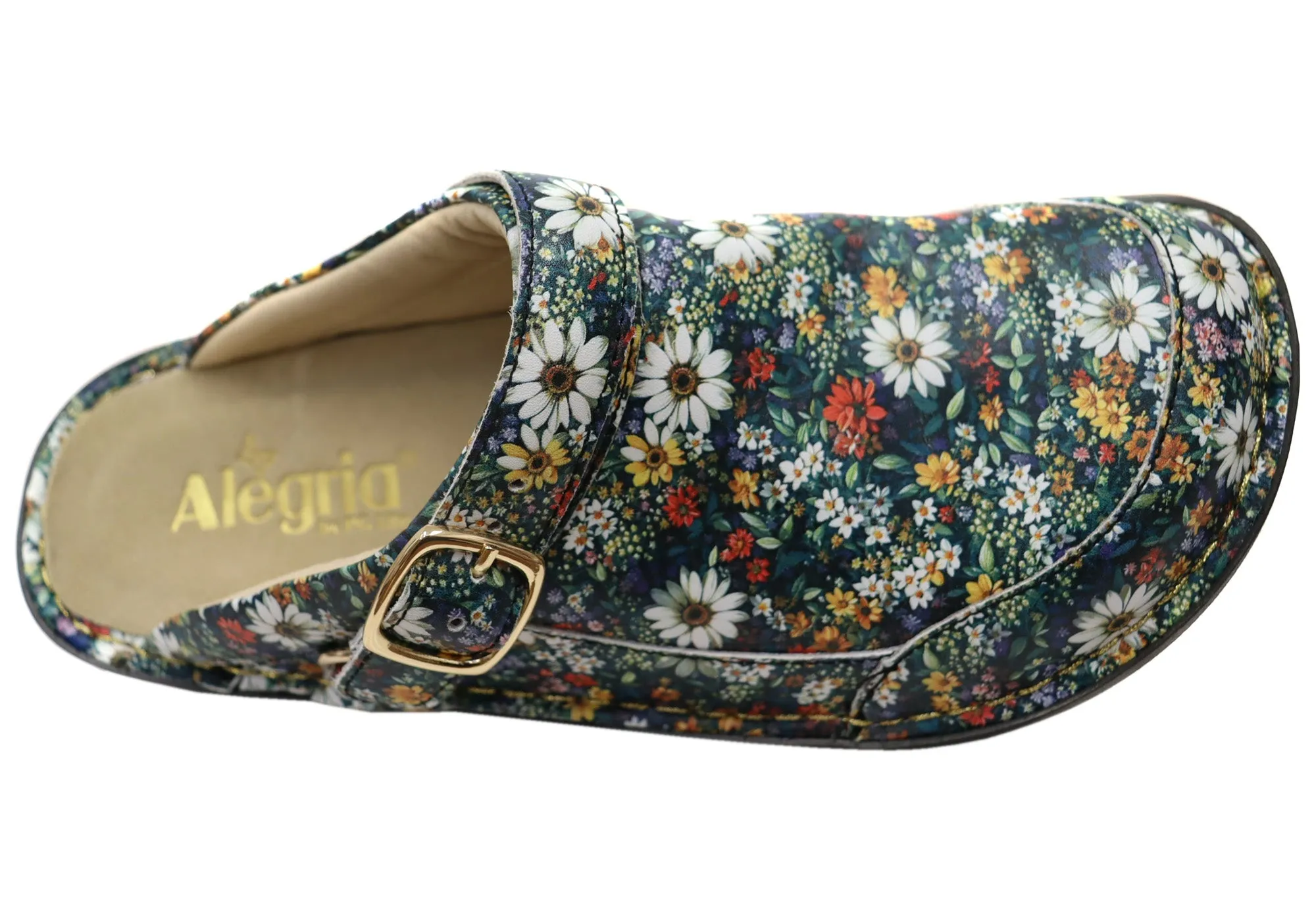 Alegria Seville Womens Leather Open Back Shoes Sugar N Spice