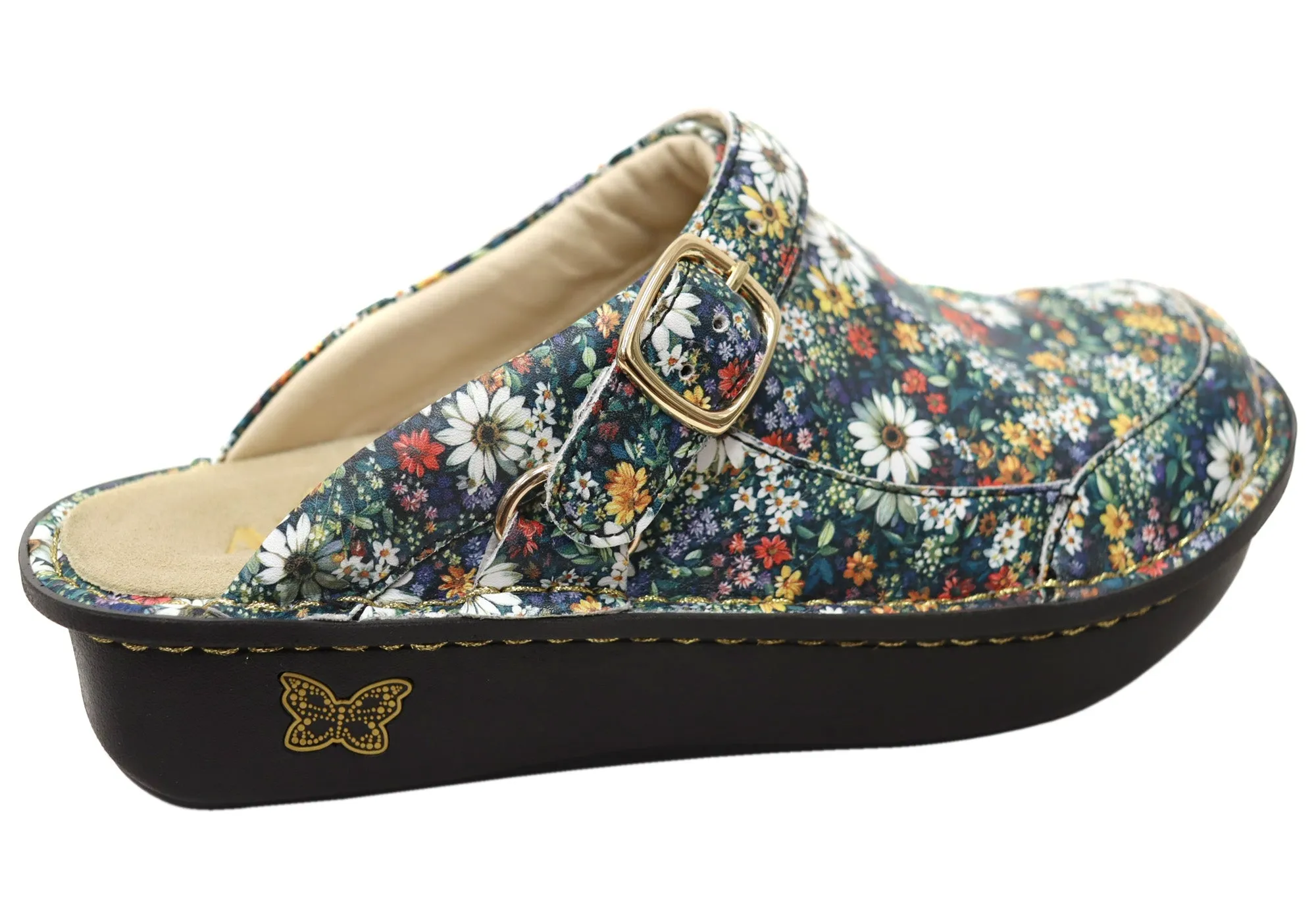 Alegria Seville Womens Leather Open Back Shoes Sugar N Spice
