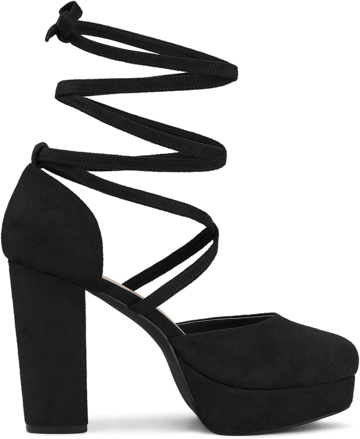 Allegra K Women's Platform Block Heel Lace Up Pumps Sandals