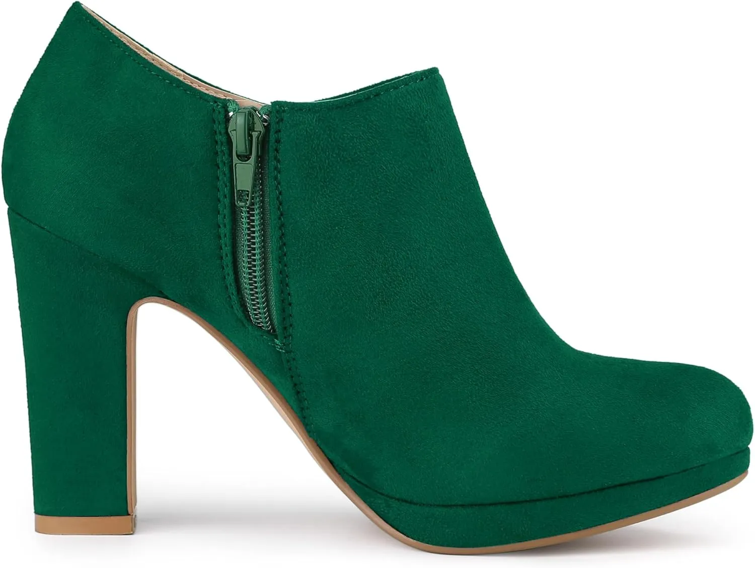 Allegra K Women's Platform Round Toe Chunky Heels Ankle Booties
