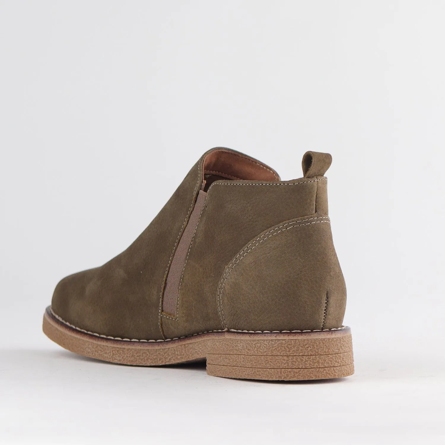 Ankle Boot with Gold Zip in Forest - 12777