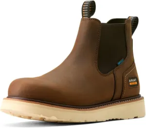 Ariat Men's Rebar Wedge Chelsea Waterproof Work Boot, Distressed Brown, 9.5 Wide