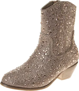 Badgley Mischka Girls Dress Cowgirl Boots - Kids Party Heel Pumps Slip On Cowboy Boot (Little Kid/Big Kid)