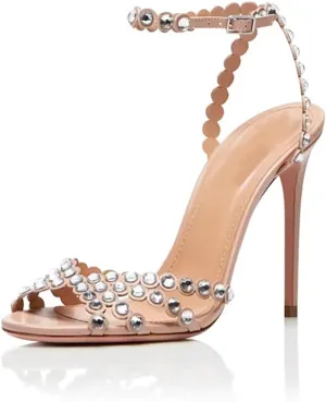 Beauty Cry Rhinestone Heels Strappy Stiletto Sexy High Heels for Wedding Party Date
