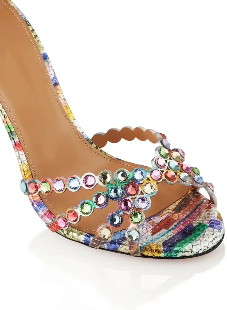 Beauty Cry Rhinestone Heels Strappy Stiletto Sexy High Heels for Wedding Party Date