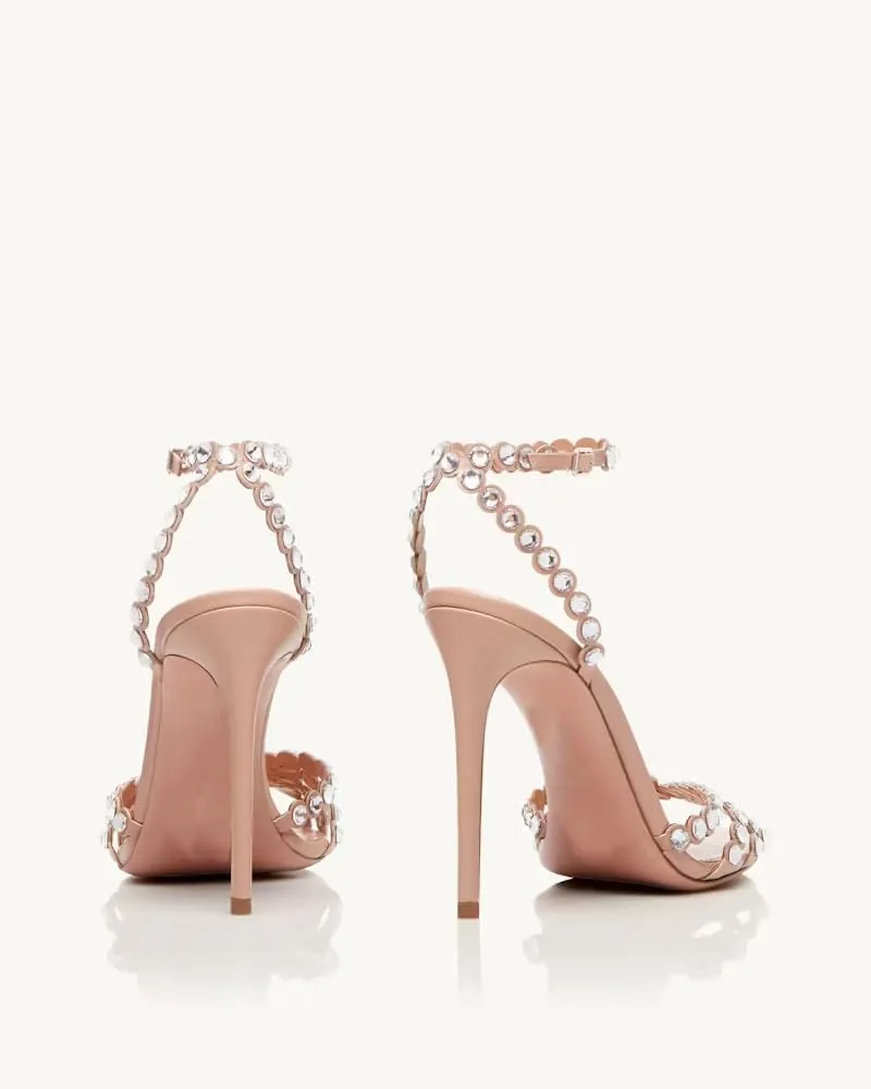 Beauty Cry Rhinestone Heels Strappy Stiletto Sexy High Heels for Wedding Party Date