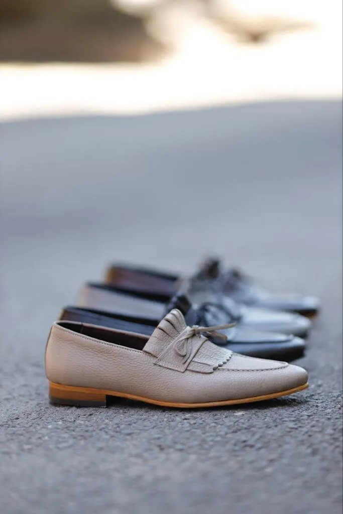Beige Kiltie Loafers