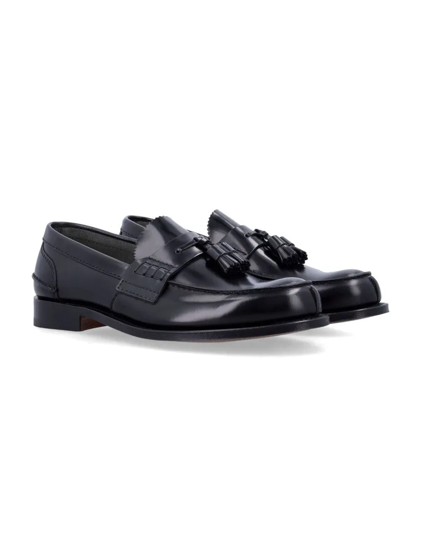 Black Leather Tiverton Loafers
