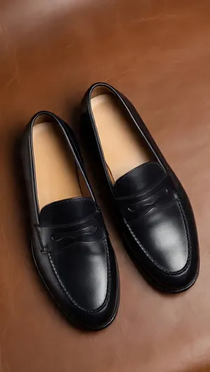 Black penny loafers