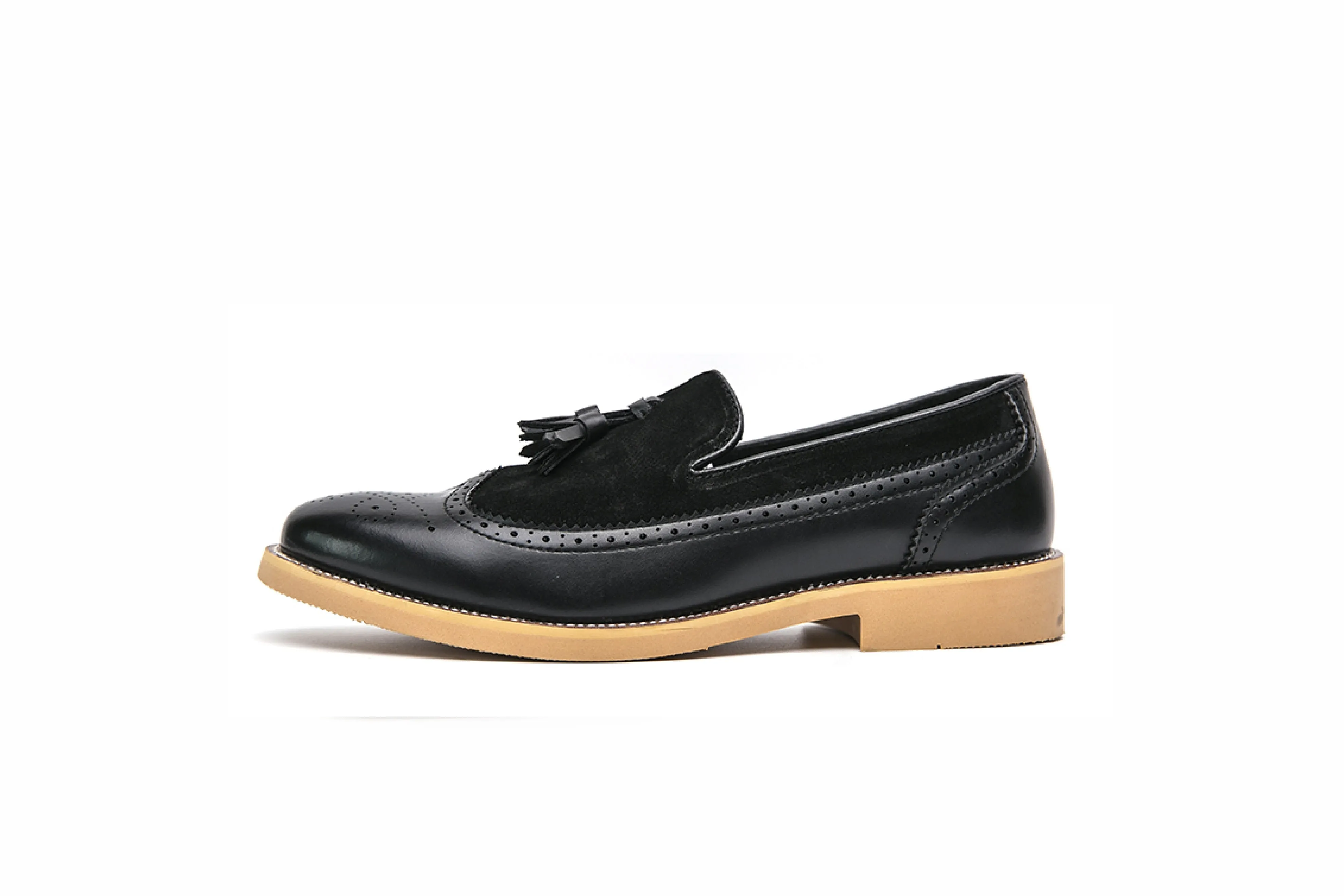 Brogue Tassel Slip-On Leather Casual Loafers
