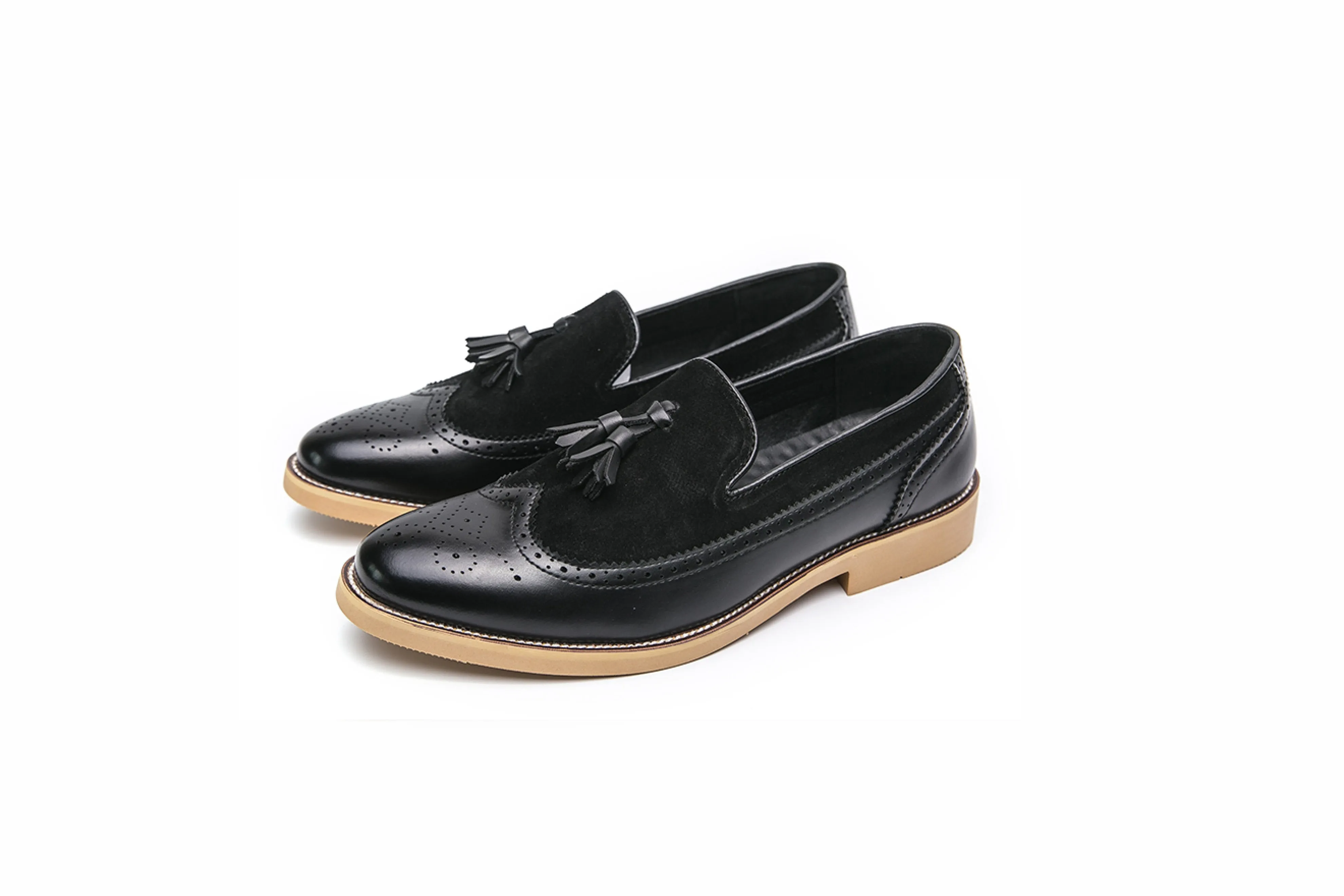 Brogue Tassel Slip-On Leather Casual Loafers