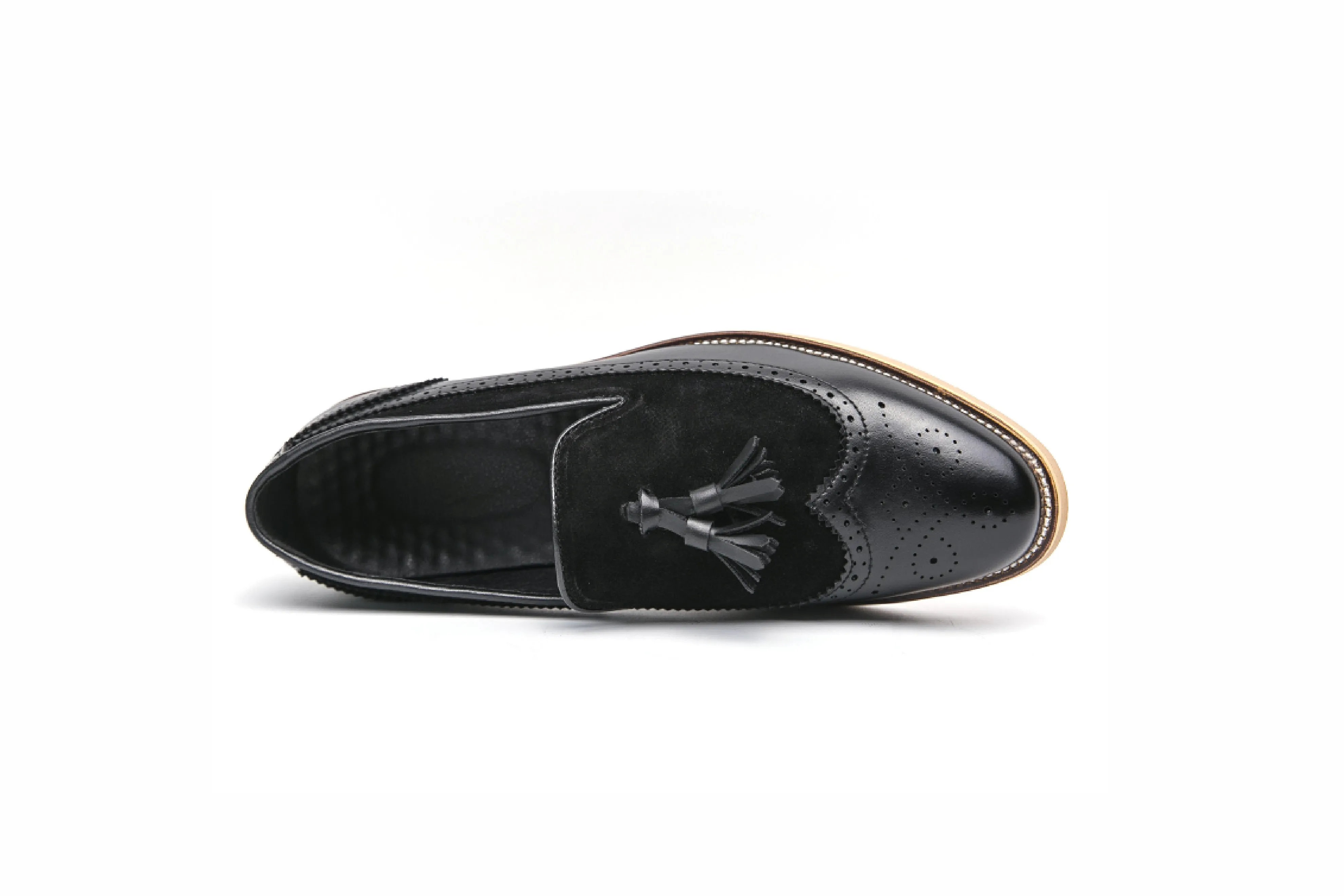 Brogue Tassel Slip-On Leather Casual Loafers