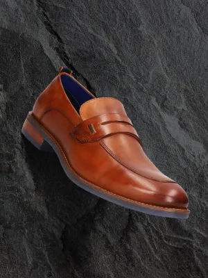 bugatti Cognac Premium Leather Loafers
