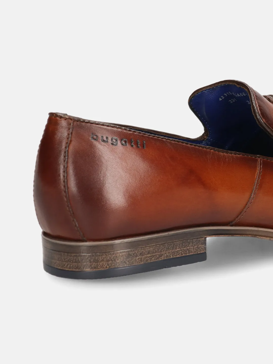 bugatti Cognac Premium Leather Slip-ons Formal