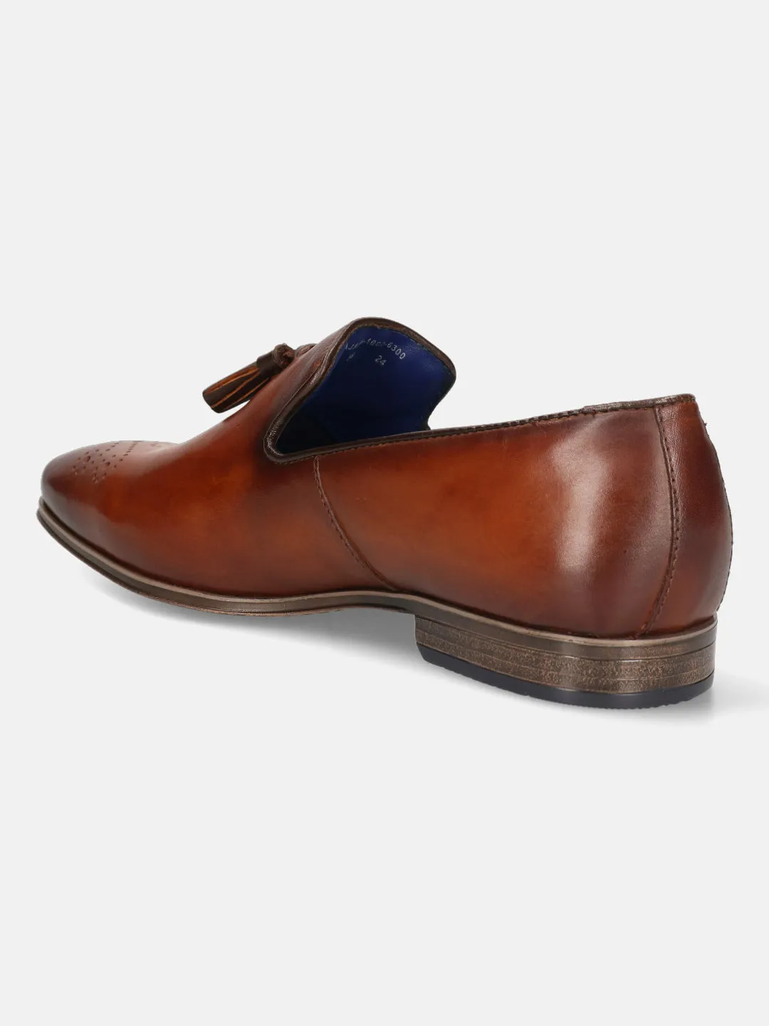 bugatti Cognac Premium Leather Slip-ons Formal