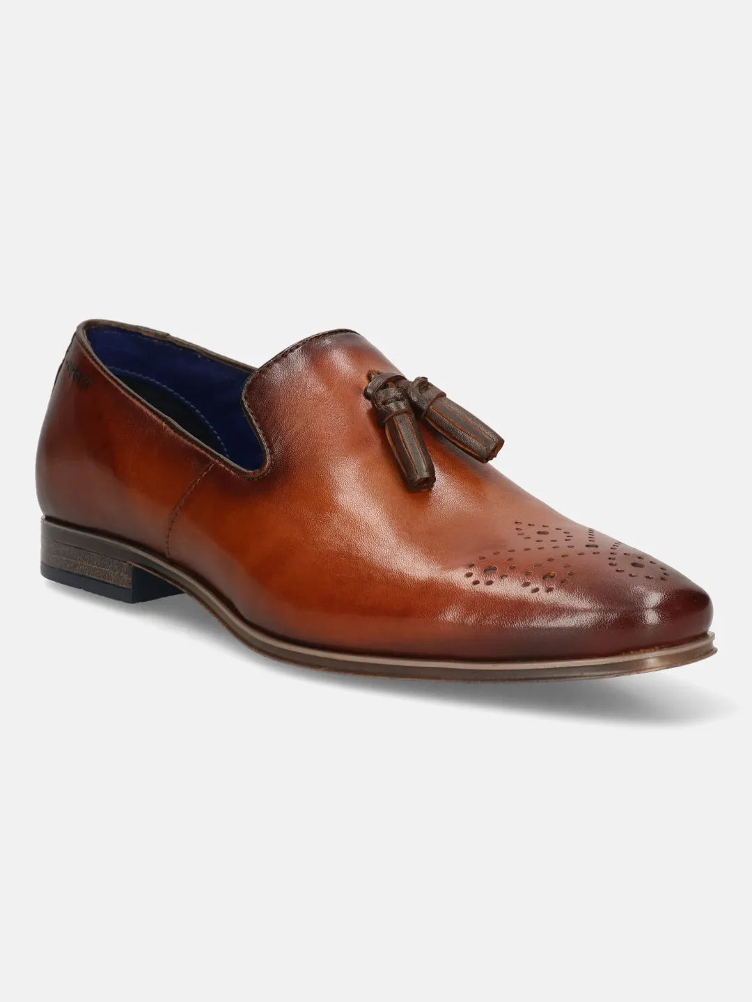 bugatti Cognac Premium Leather Slip-ons Formal
