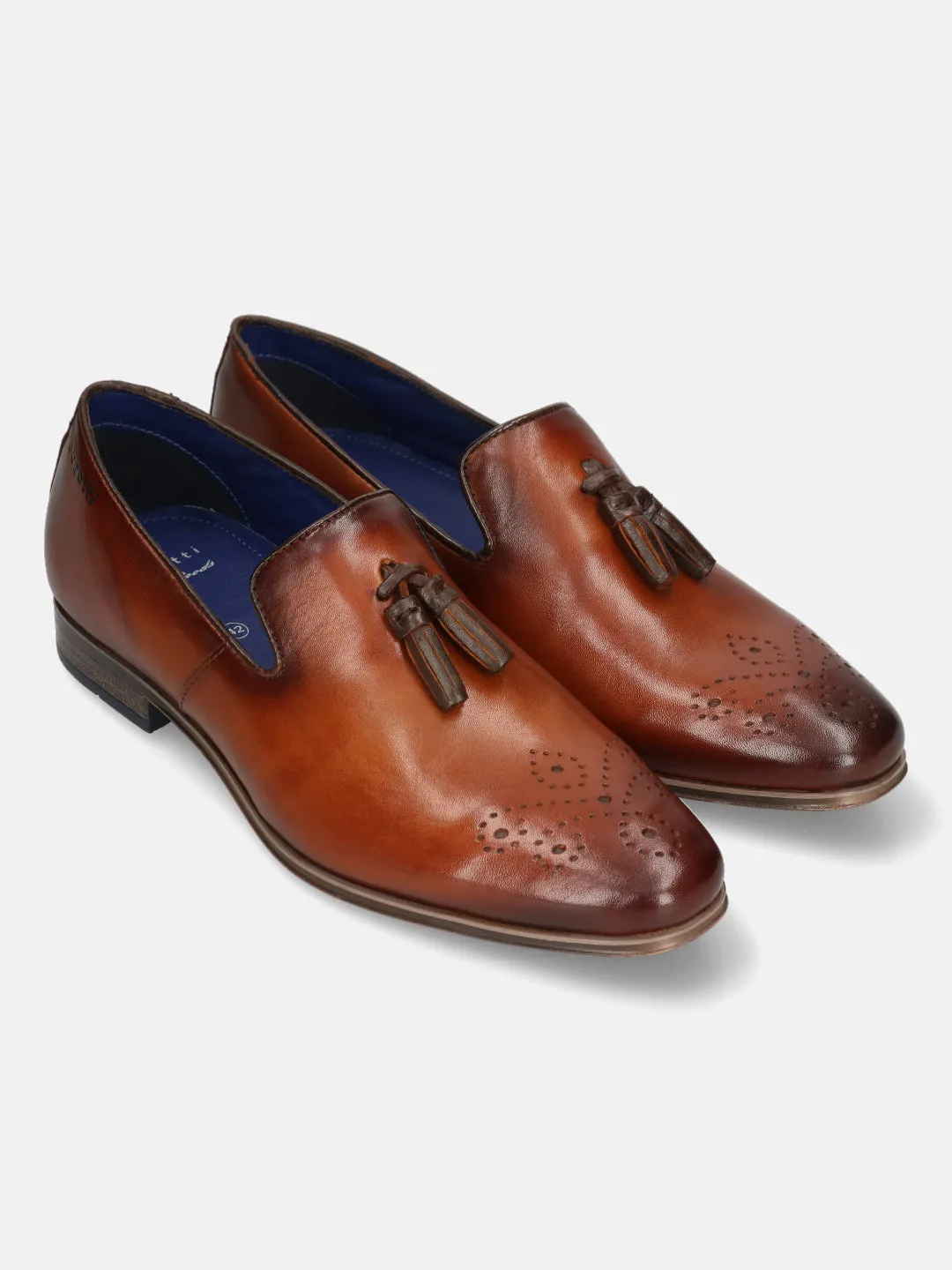 bugatti Cognac Premium Leather Slip-ons Formal