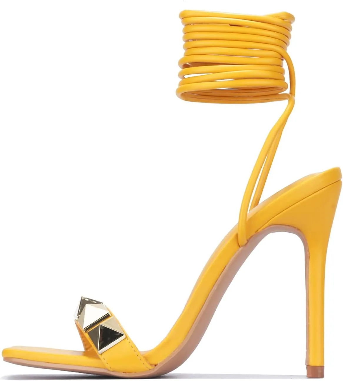 Cape Robbin Aigo Spike Strappy Square Toe High Heels from