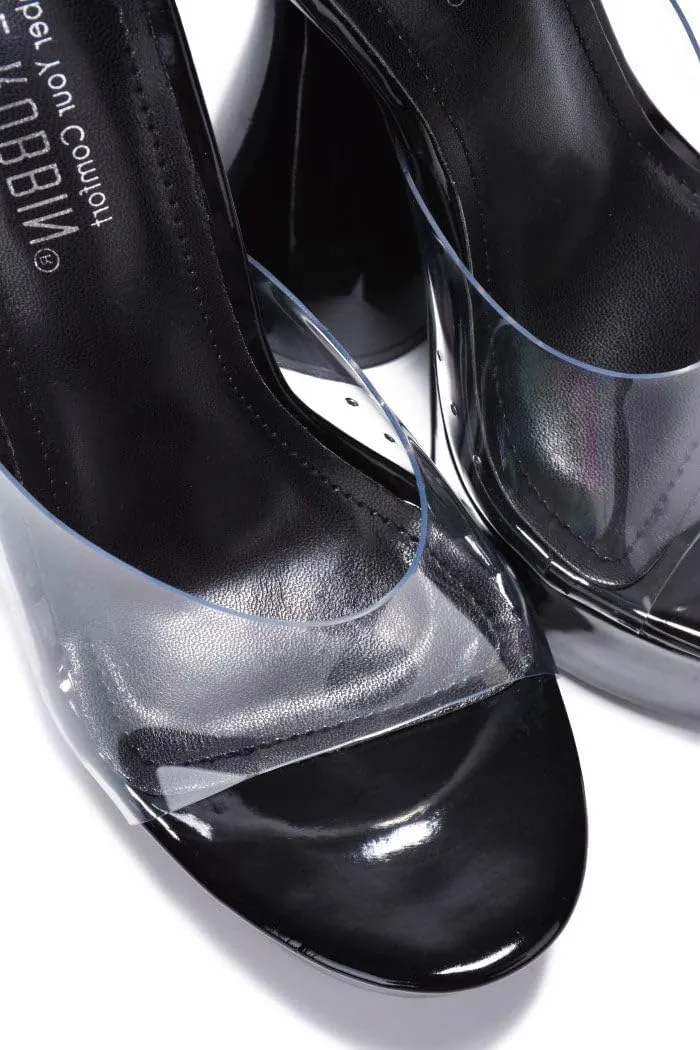 Cape Robbin Inji Clear Round Toe Platform High Heels (Inji)