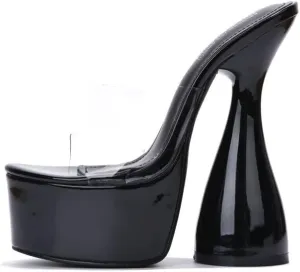 Cape Robbin Inji Clear Round Toe Platform High Heels (Inji)