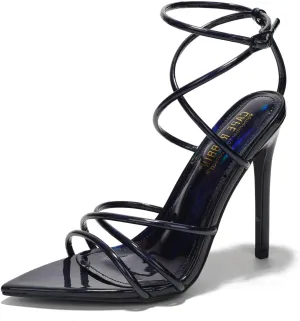Cape Robbin Nabil Sexy Strappy Stiletto Heels for Women - Strappy Pointy Open Toe Womens High Heels - Elegant Women Dress Shoes - Women's Heeled Sandals