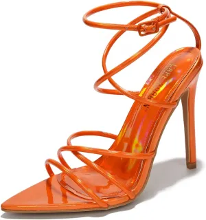 Cape Robbin Nabil Sexy Strappy Stiletto Heels for Women - Strappy Pointy Open Toe Womens High Heels - Elegant Women Dress Shoes - Women's Heeled Sandals