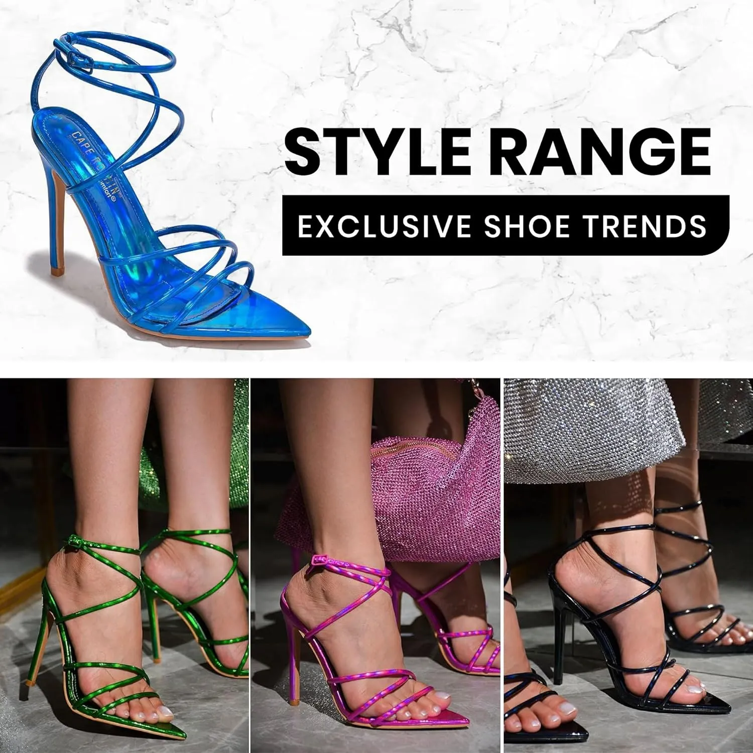 Cape Robbin Nabil Sexy Strappy Stiletto Heels for Women - Strappy Pointy Open Toe Womens High Heels - Elegant Women Dress Shoes - Women's Heeled Sandals