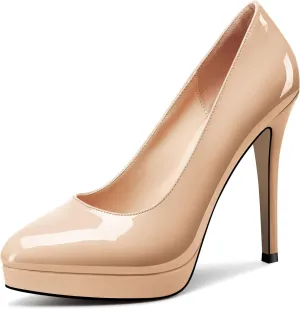 Castamere Womens High Heels Platform Pumps Slip-on Stilettos 12CM Heel Office Dress Shoes