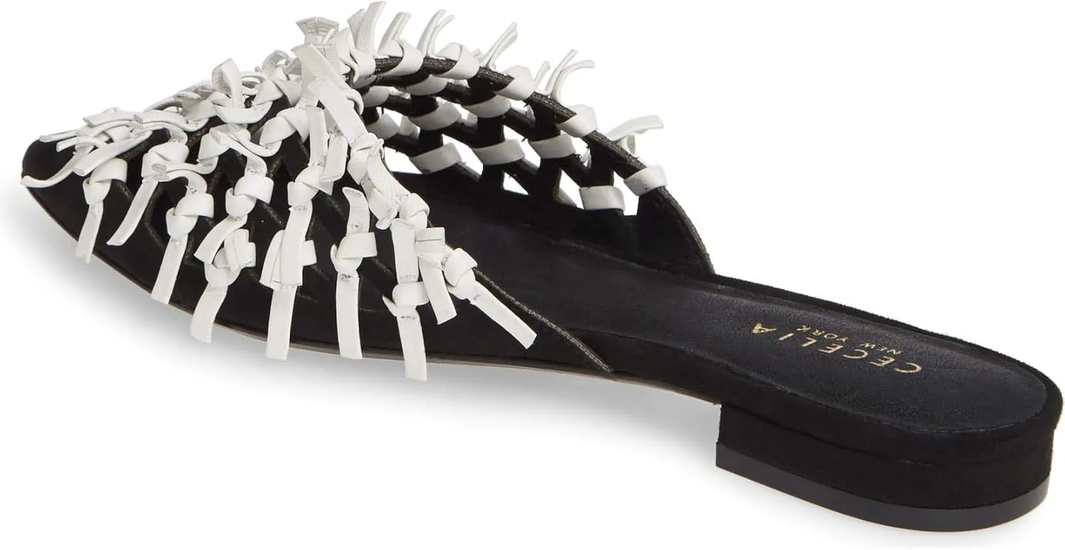 Cecelia New York Nox Mule Gold Metallic Sparkle Pointed Toe Flats Slide Sandals