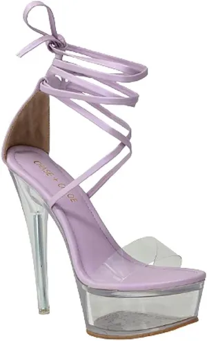 Chase and Chloe Clear Platform Sexy Heels Lace-up Serenity-2