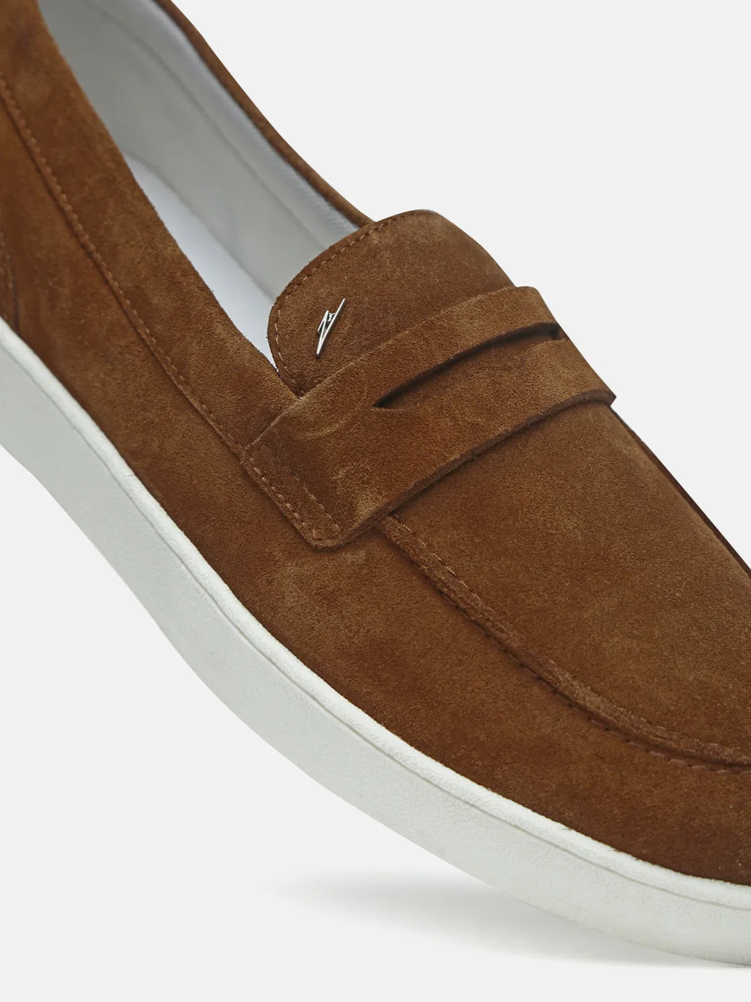 CHESTNUT - Brown Suede Casual Loafers