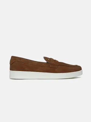 CHESTNUT - Brown Suede Casual Loafers
