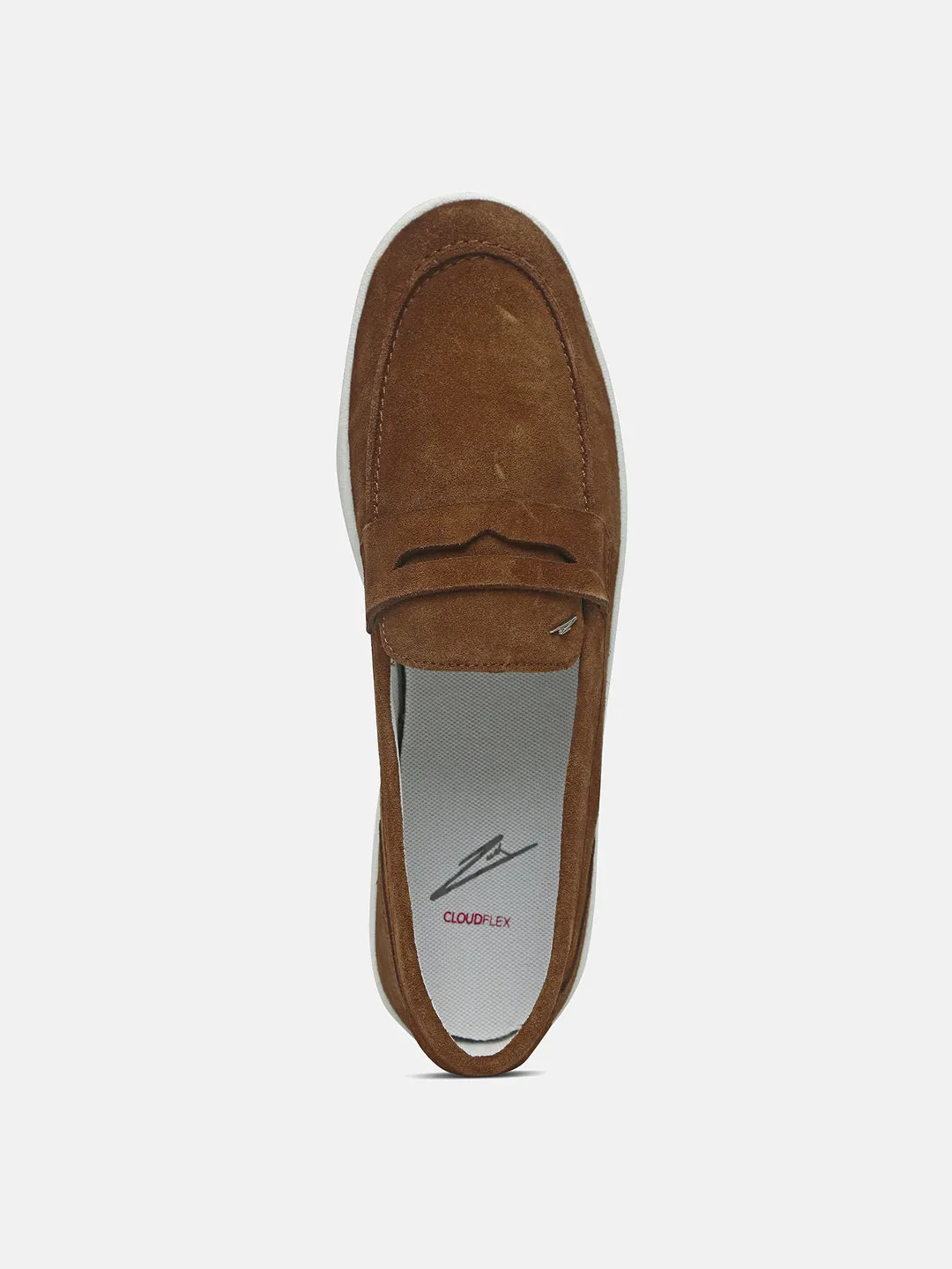 CHESTNUT - Brown Suede Casual Loafers