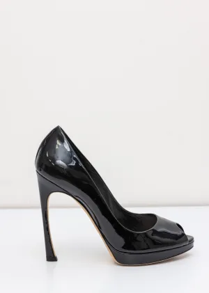 CHRISTIAN DIOR Black Patent Leather Heels