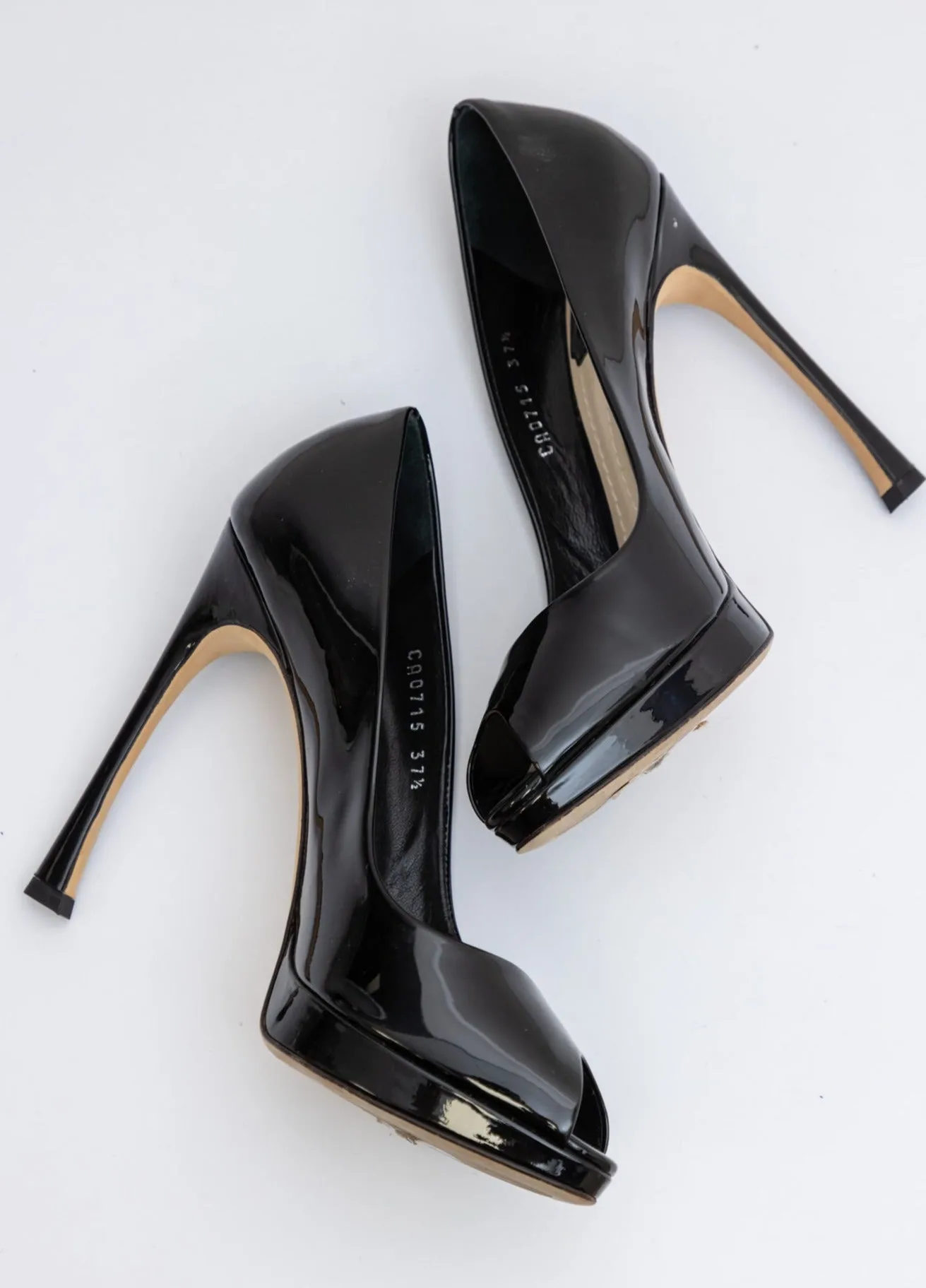 CHRISTIAN DIOR Black Patent Leather Heels