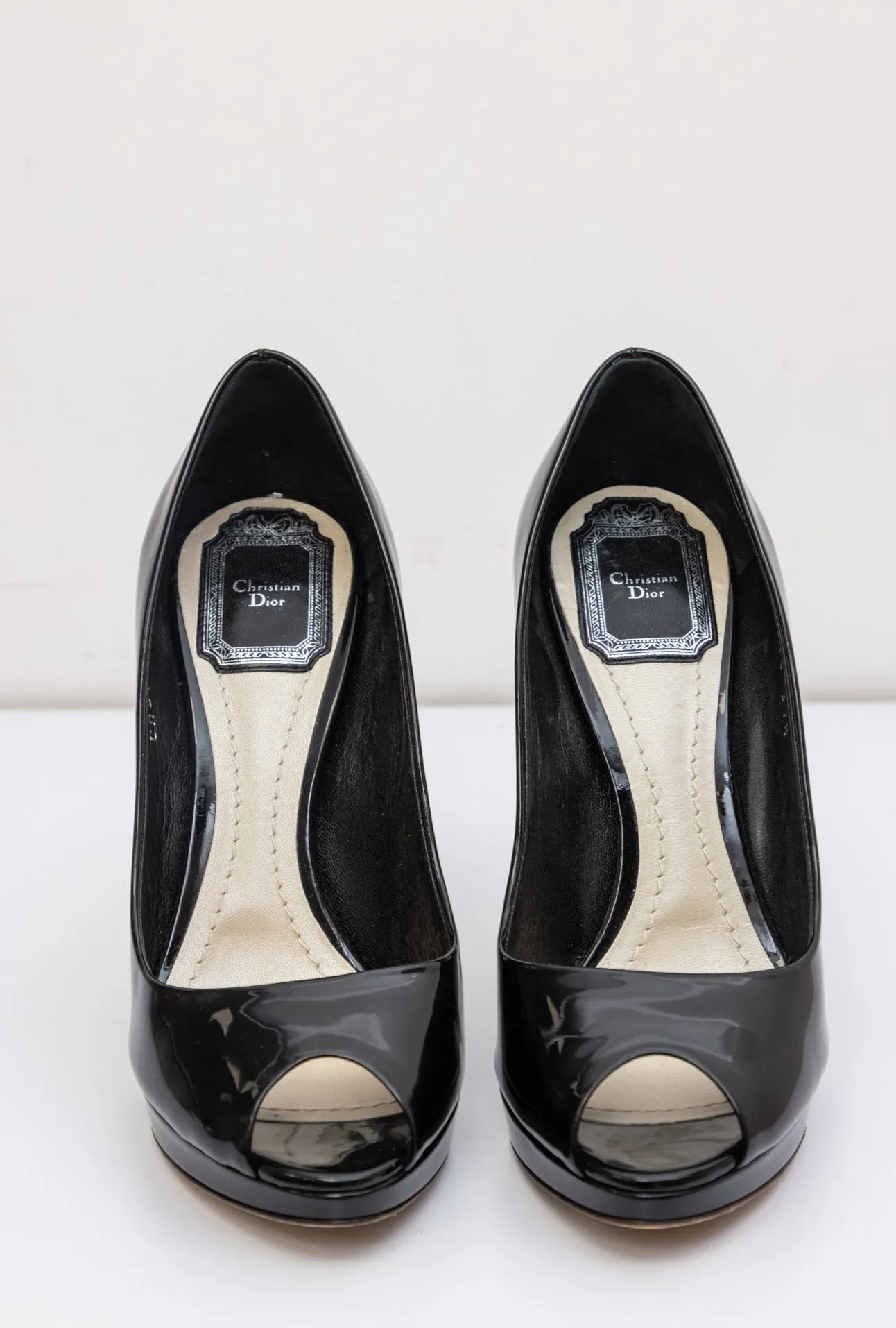 CHRISTIAN DIOR Black Patent Leather Heels