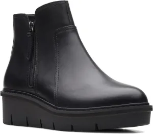 Clarks Women's Airabell Zip Ankle Boot, Black Waterproof Leather, 5 Medium