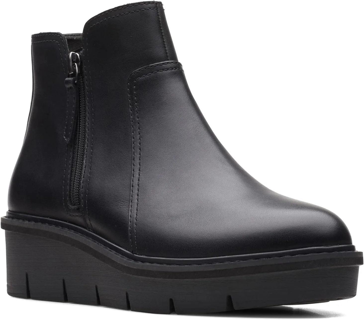 Clarks Women's Airabell Zip Ankle Boot, Black Waterproof Leather, 5 Medium