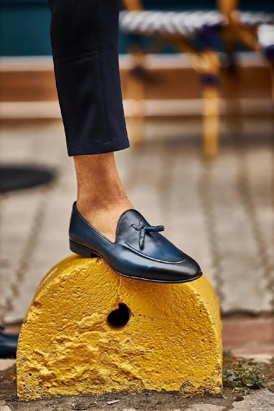 Classic Navy Blue Tassel Loafers