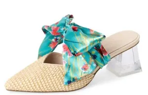 Copper Raffia Block Toe Slip Sandals York New Heel Cecelia Proactive service Pointed On Woven Customer-friendly