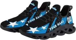 Custom Men's Sneakers Football Name & Number Breathable Fan Gift for Men Women Athletic Gym Slip-on Shoes Personalized Black White