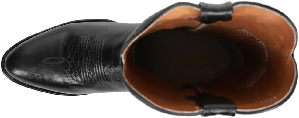 Dan Post Mens Milwaukee Embroidered Narrow Round Toe Casual Boots Mid Calf - Black