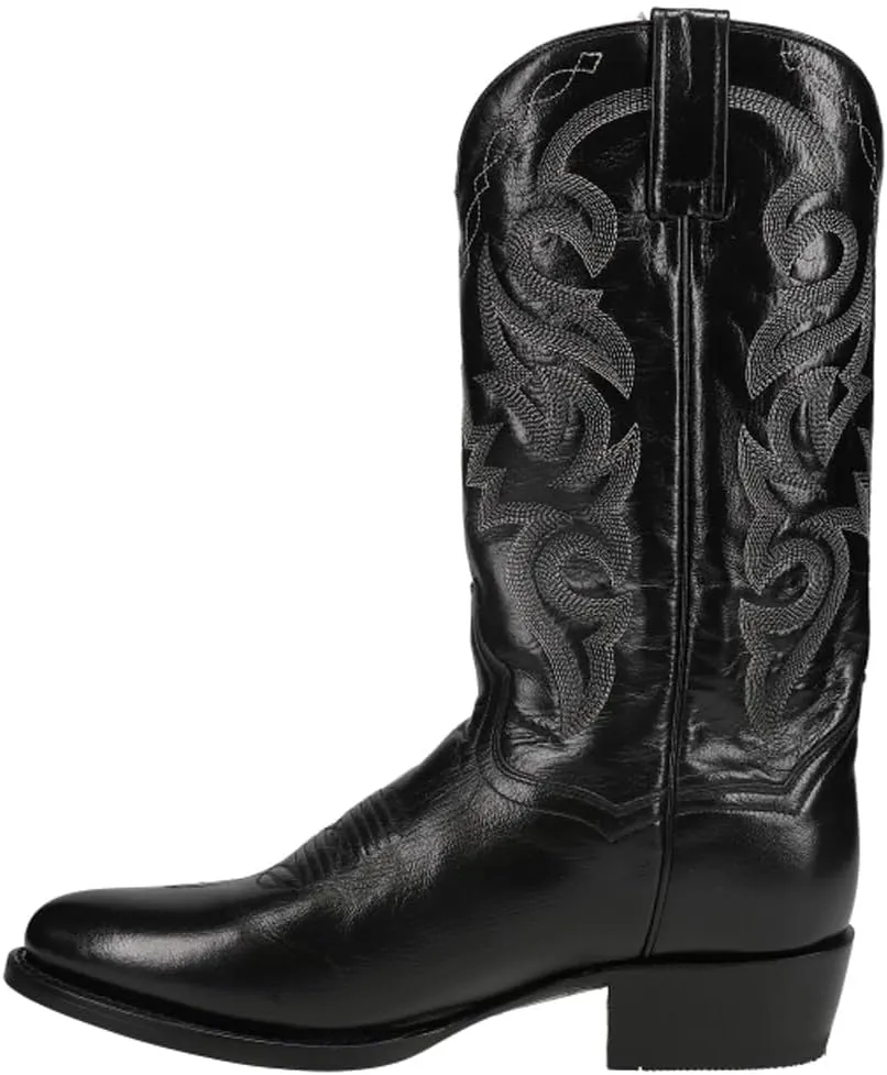 Dan Post Mens Milwaukee Embroidered Narrow Round Toe Casual Boots Mid Calf - Black