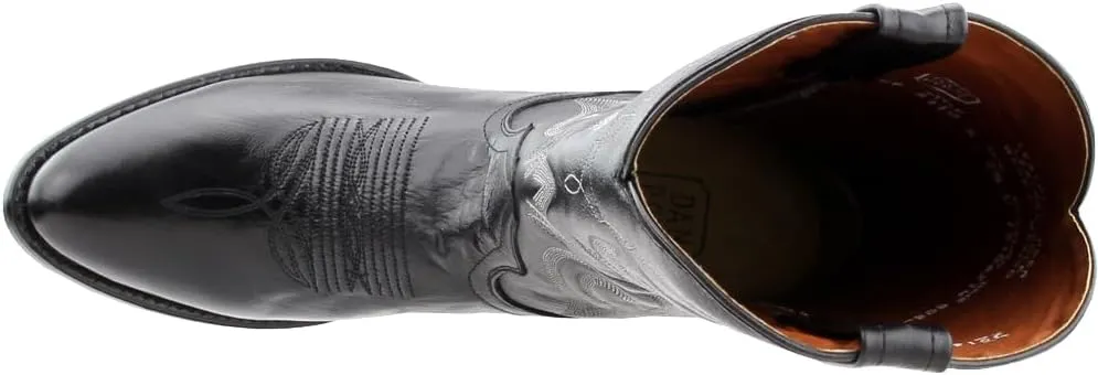 Dan Post Mens Milwaukee Embroidered Narrow Round Toe Casual Boots Mid Calf - Black