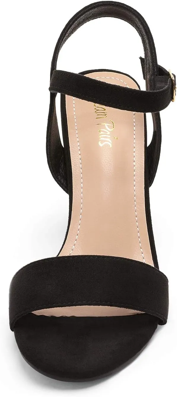 DREAM PAIRS Women's Chunky Heels Open Toe Ankle Strap High Block Comfy Dress Heel Sandals Pumps Shoes