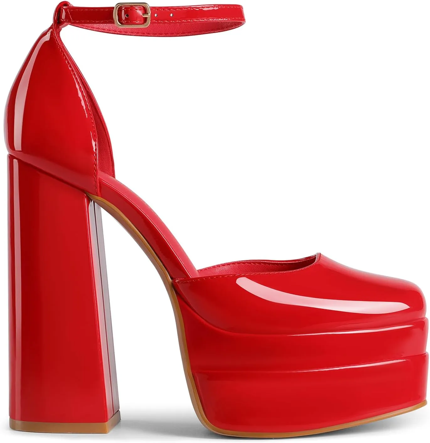 DREAM PAIRS Women’s High Chunky Platform Closed Toe Block Heels Square Toe Ankle Strap Dress Wedding Party Pumps Shoes Aurelia